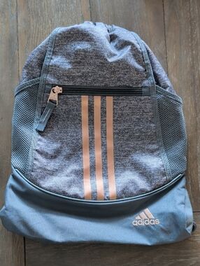 Adidas Grey and Rose Gold Backpack